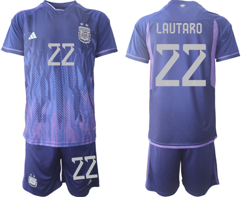 Men 2022 World Cup National Team Argentina away purple 22 Soccer Jersey